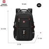 Black Swiss Military style laptop backpack with a red cross emblem and various compartments