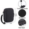 Black portable hard case for handheld consoles featuring a comfortable handle, EVA material, and dual zipper.