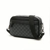 Black men's PU leather shoulder clutch bag with a zippered closure and strap.