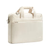 A beige premium laptop sleeve with padded protection and carrying handles.