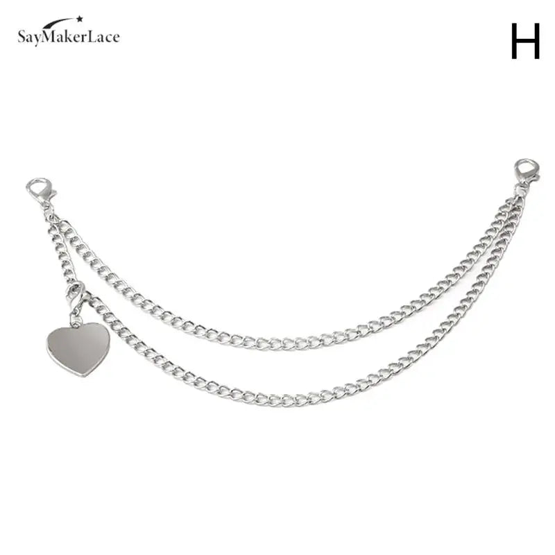 Silver multi-layer metal chain strap charm for a bag or accessory
