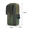 Olive green vintage cowhide leather crossbody bag shown with dimensions.
