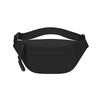 Black anti-theft waist pack designed for travel and running.