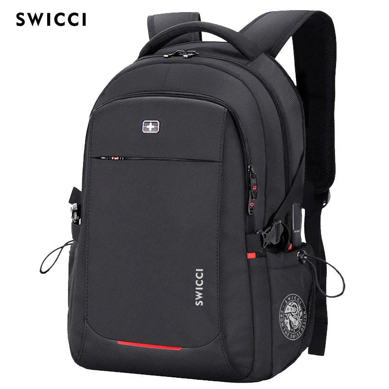 Sac à dos d'ordinateur portable noir suisse anti-vol, vue de l'arrière