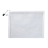White clear mesh zipper pouch for storing A4, A5, or A6 documents.