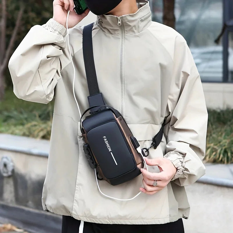 Durable Men's Oxford Sling Bag for Commuting