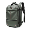 A dark olive green heavy duty laptop backpack with black straps and compression features.