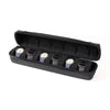 Black multi-slot travel watch organizer case with soft lining and multiple watch slots