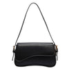 Bolso cruz de cuero negro estilo vintage con correa delgada negra