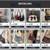 A grid of magnetic foldable ID card holders and coin purses in various colors and materials, shown for sale.