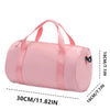 Pinkes, leichtes Nylon-Mini-Fitness-Taschen mit rosa Riemen und schwarzem Logo.