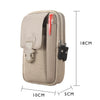 A beige vintage cowhide leather crossbody bag shown with dimensions of 18cm in height and 10cm by 5cm width.