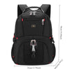 Black durable waterproof laptop backpack with adjustable straps and buckles