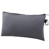 A gray multi-functional organizer tool kit bag with a zipper and carrying strap.