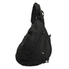 Schwarze, strapazierfähige, wasserdichte Oxford-Schlingtasche von der Seite.