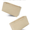 A beige felt bag organizer insert shown from the side and top view.