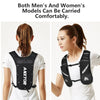 Black hydration vest worn by both a man and a woman, demonstrating comfortable carrying for trail running and fitness.