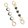 Ensemble d'allongeurs de chaîne de sac ajustable or et noir avec des charms cœur et cercle