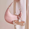 Estuche de gafas de cuero fino rosa claro con correa blanca
