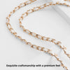 Gold-toned chain shoulder strap buckle for bags shown against a white background.
