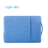 Light blue laptop sleeve for Apple and PC devices.