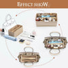 A collection of felt bag organizers and inserts, including a rectangular box, a small clutch, and various compartments.