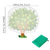 A light green plant protection cover shaped like a tree with yellow fruit, measuring 240cm wide and 200cm high.