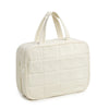 Sac organisateur de cosmétiques matelassé de couleur crème avec anses
