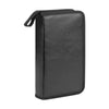 Black storage wallet case for 80-disc CD/DVD/Blu-ray media.