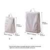 A white honeycomb mesh laundry bag shown with size measurements for small and medium sizes.