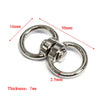 Silver swivel keychain hooks showing various dimensions including 16mm, 30mm, and a 7mm thickness.