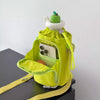 A bright yellow adjustable water bottle carrier bag with a green apple decoration and an internal phone pocket.