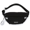 Black plaid crossbody chest bag with adjustable strap