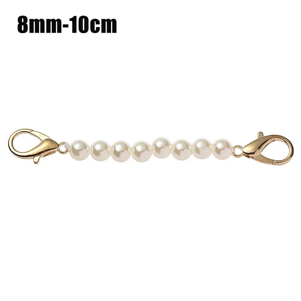 Gold-toned pearl strap with 8mm-10cm length for handbags and purses
