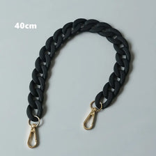 Black braided leather strap measuring 40cm with gold-toned hardware