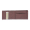A brown leather slim bi-fold wallet featuring a metal money clip and a card slot.