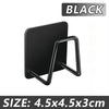 Support éponges pour évier en acier inoxydable noir avec barre de suspension.
