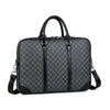 Black executive PU leather laptop briefcase with a handle and shoulder strap