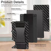 A black slim metal RFID protection card holder wallet with a textured surface and a strap for carrying.