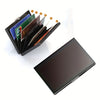 Schwarze Metal-RFID-Kreditkarten-Wallet mit mehreren Karten in einem Schutzhülle.