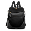 Black vintage tassel backpack with anti-theft design shown from the back