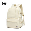 A cream-colored Lee unisex Oxford school backpack with a laptop sleeve shown from the back.