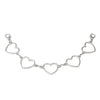 Silver decorative multi-layer chain strap with heart pendants for bags