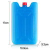 A bright blue reusable ice pack with a red cap, shown against a white background.