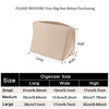 Diagram showing the dimensions of a felt insert bag organizer in small, medium, and large sizes.