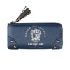 Dunkelblaue Leder-Kartenträger-Geldbörse mit Quaste, featuring das Ravenclaw- und Hogwarts-Branding.