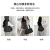 Three women demonstrate different ways to wear a leopard print rivet Boston shoulder bag: single strap, hand carry, and sling
