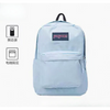 Sac à dos Jansport bleu clair avec compartiments pour stylos et batteries externes