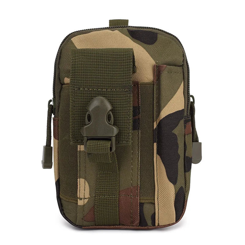 Olive green and brown camouflage tactical leg bag fanny pack for outdoor gear