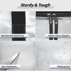 Close-up view of a clear storage bin featuring reinforced stitching, heavy-duty zippers, tear-resistant material, and waterpr
